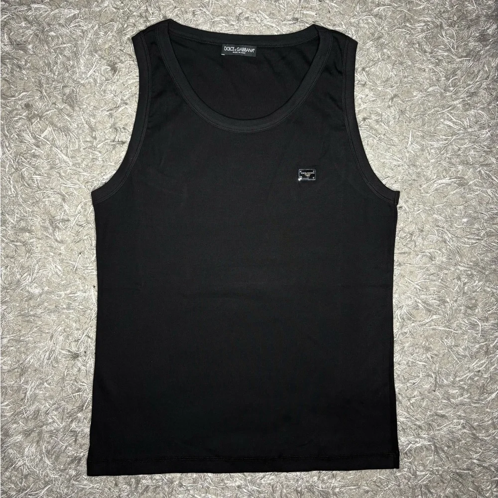 Women’s Dolce & Gabanna Logo Black Tank Top - Picture 1 of 4